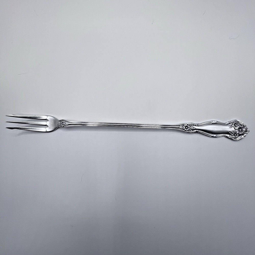 WM Rogers & Son AA Arbutus Pickle Olive Condiment Fork 8" Silverplate Vintage